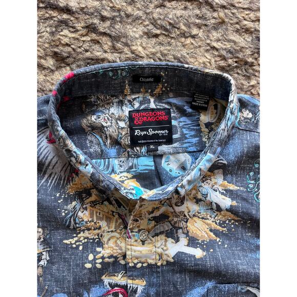 Reyn Spooner Hawaiian Shirt X Large Dungeons and dragons Grey - Picture 3 of 5